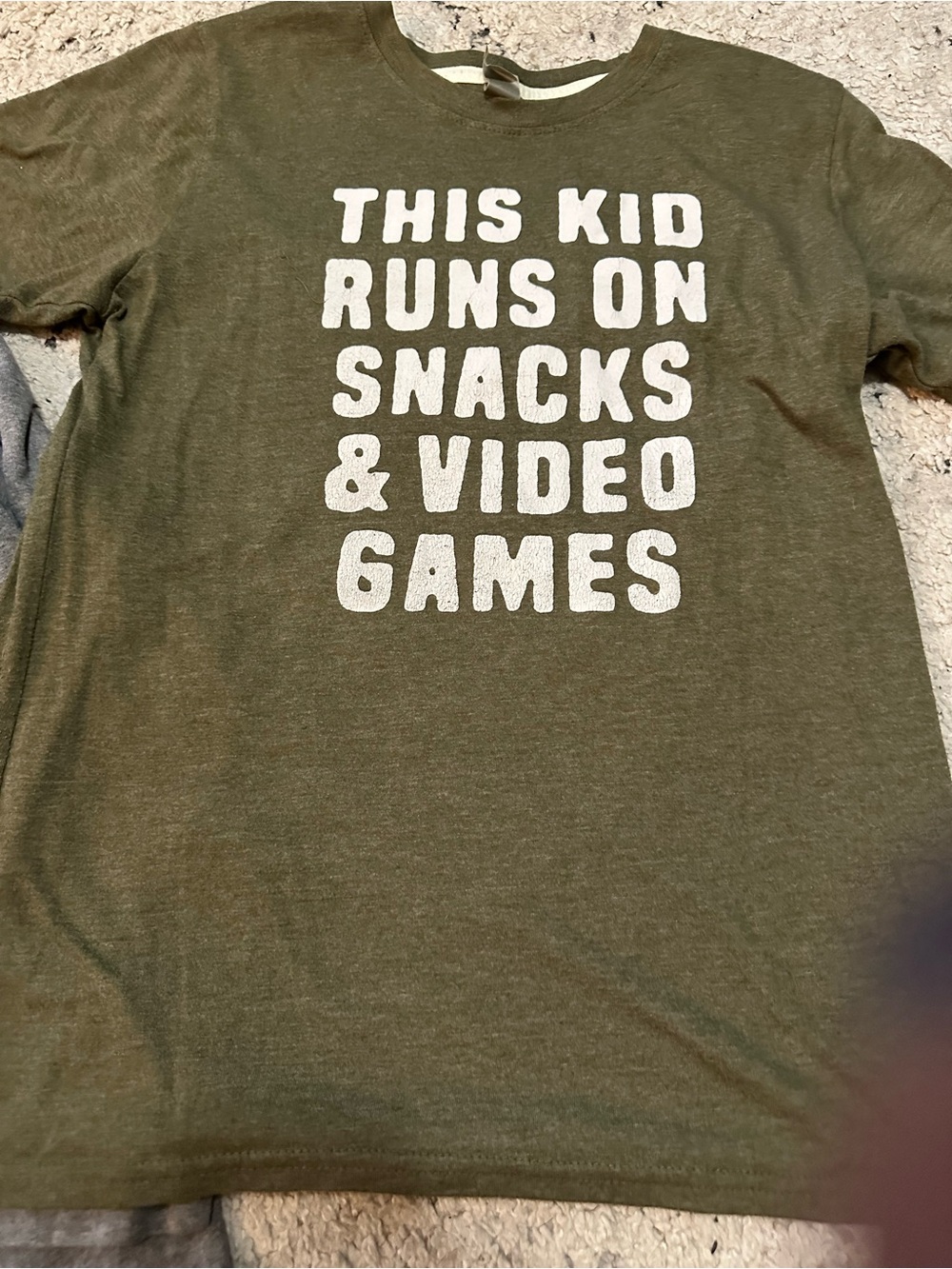 Savage Gamer Gray Hoodie & Olive Graphic Tee - video gaming boys tops XL - Picture 3 of 3